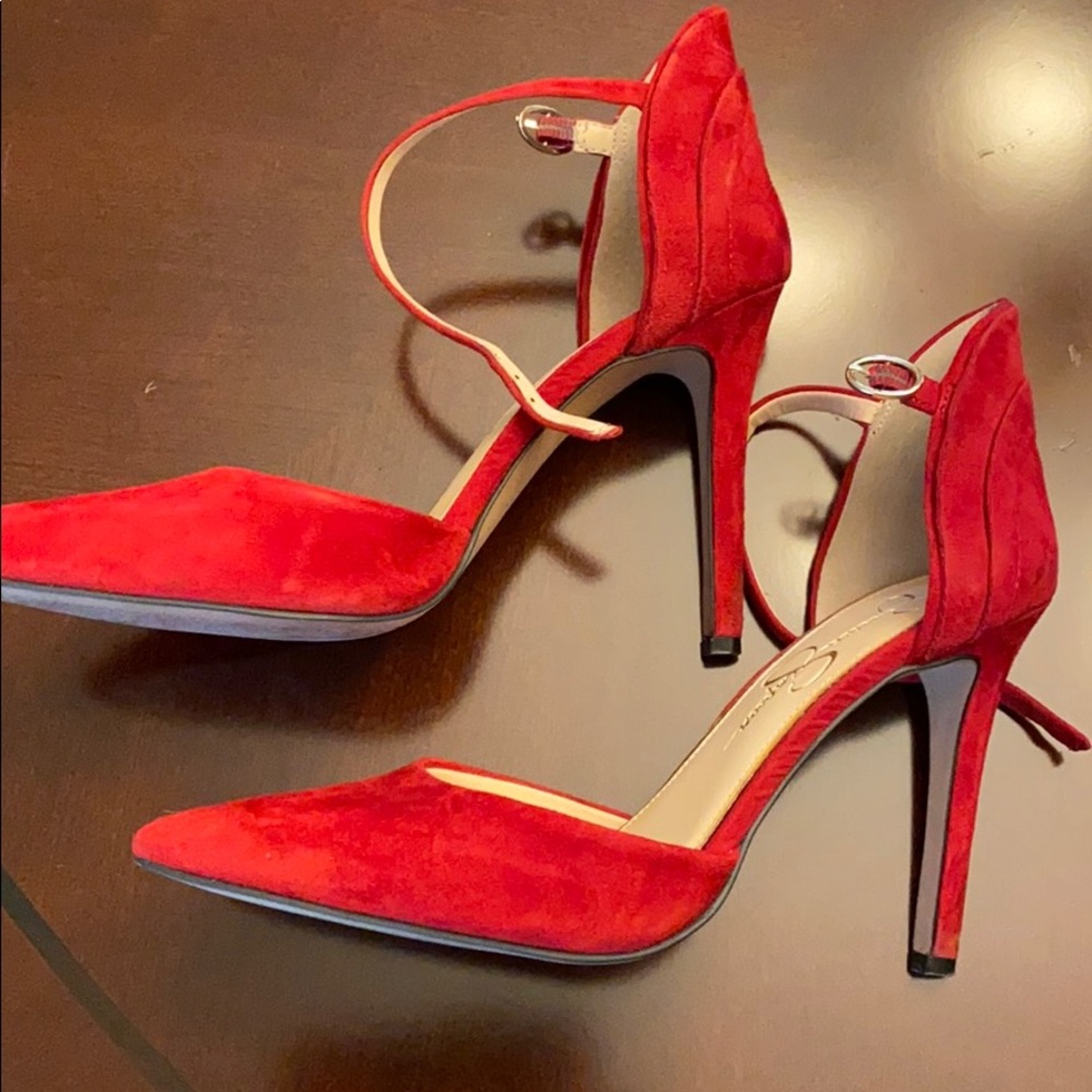 Jesisica Simpson suede strap pump